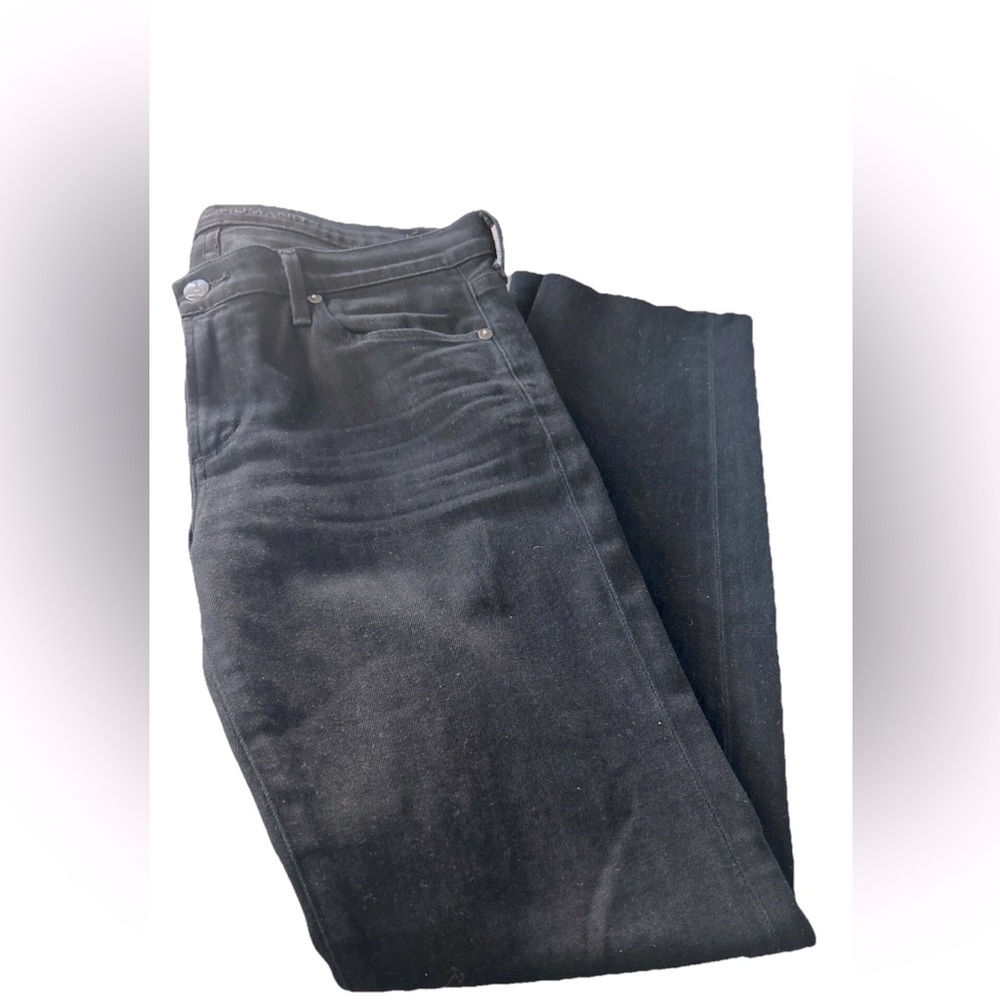 Citizens of Humanity Elson Medium Rise Straight Leg UN-HEMMED Black Denim Sz 30